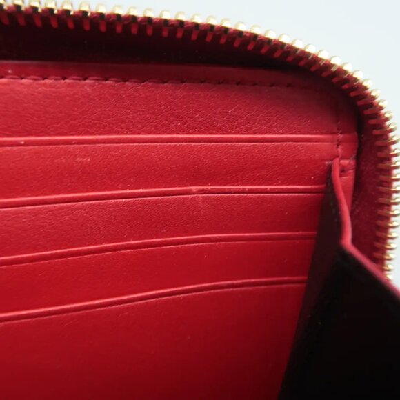 100% Authentic SAINT LAURENT Rive Gauche Red Leather Wallet - Picture 10 of 12